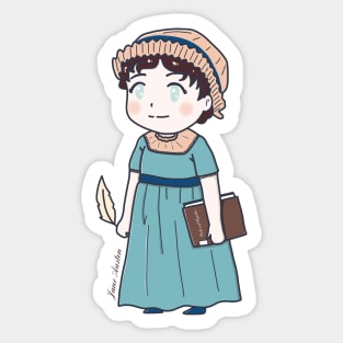 Cute Historical Characters - Jane Austen Sticker